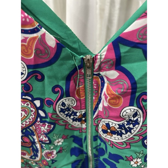 Women Size M Retro 70s Inspired Flower Paisley Shift Dress Boho Groovy Artsy Fun - Picture 4 of 8